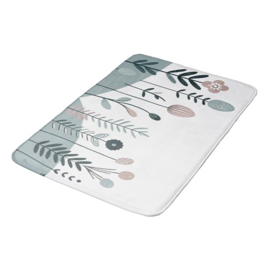 Tapis De Bain Oiseaux nordiques et forêt (Angle)