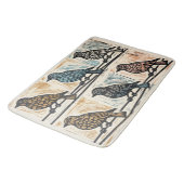 Tapis De Bain Oiseaux Sur Un Fil (Angle)