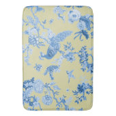 Tapis De Bain Oiseaux Toile Bleu et moutarde (devant Vertical)