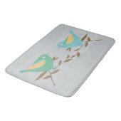 Tapis De Bain oiseaux turquoises et verts (Angle)