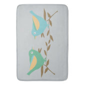 Tapis De Bain oiseaux turquoises et verts (devant Vertical)