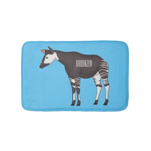 Tapis De Bain Okapi cartoon illustration (Devant)