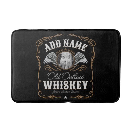 Tapis De Bain Old Moonshine Whiskey Étiquette AJOUTER PHOTO Nom (Devant)