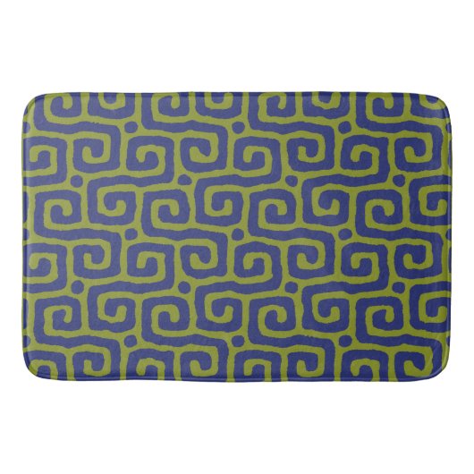 Tapis De Bain Olive Green &blue Abstract pattern (Devant)