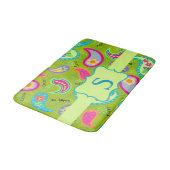 Tapis De Bain Olive Green Monogramme Moderne Motif Paisley (Angle)