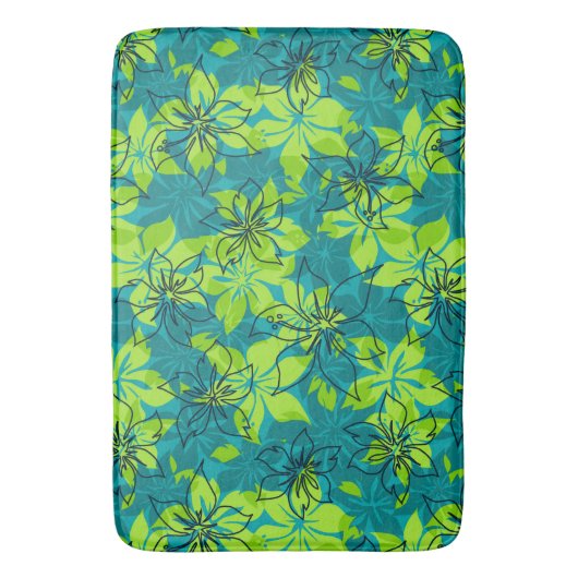 Tapis De Bain Olowalu Hibiscus Hawaiian Camo Tropical (devant Vertical)
