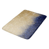 Tapis De Bain Ombre Parties scintillant or et bleu design de lux (Angle)