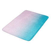 Tapis De Bain Ombre Parties scintillant rose et turquoise (Angle)
