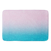 Tapis De Bain Ombre Parties scintillant rose et turquoise (Devant)