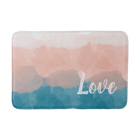Tapis De Bain Ombre rose et bleu amour dégradant (Devant)