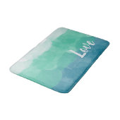 Tapis De Bain Ombre Turquoise Blue et Neo Mint Love (Angle)