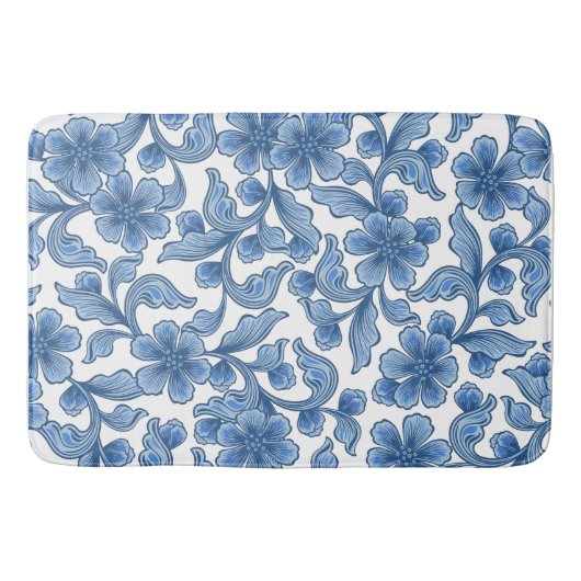 Tapis De Bain Omphalodes Floral Bleu (Devant)