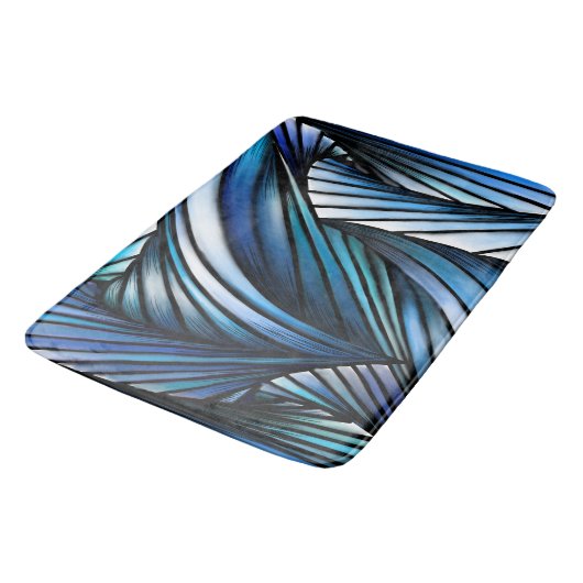 Tapis De Bain onde bleue Abstraite (Angle)