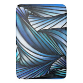 Tapis De Bain onde bleue Abstraite (devant Vertical)