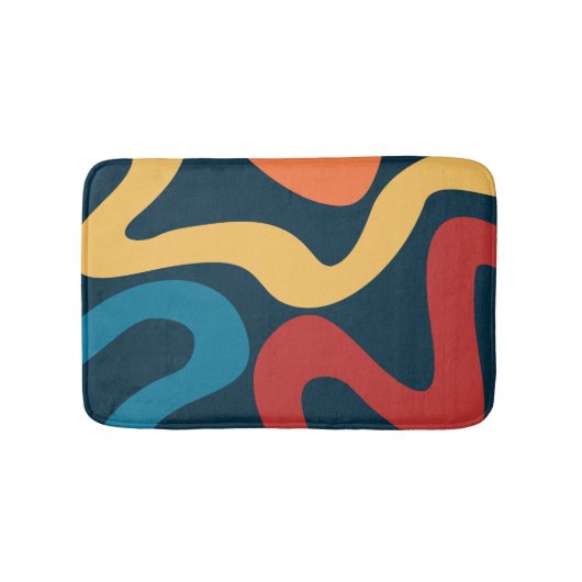Tapis De Bain Ondes abstraites colorées (Devant)