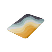 Tapis De Bain Ondes de style rétro bleu et jaune (Angle)