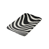 Tapis De Bain Ondes de style rétro noir et blanc (Angle)