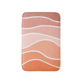 Tapis De Bain Ondes de style rétro rose et orange (Devant (Vertical))