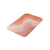 Tapis De Bain Ondes de style rétro rose et orange (Angle)