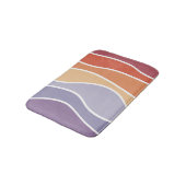Tapis De Bain Ondes de style rétro violet et orange (Angle)