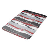 Tapis De Bain Ondulant des vagues rouges, blanches, noires et (Angle)