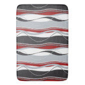 Tapis De Bain Ondulant des vagues rouges, blanches, noires et (devant Vertical)