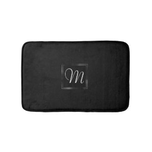 Tapis De Bain Onyx Black Velvet Monogramme de hachage de table