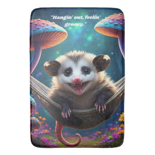 Tapis De Bain Opossum psychédélique personnalisé Hippie