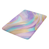 Tapis De Bain Or Abstrait rose Lilac Turquoise (Angle)