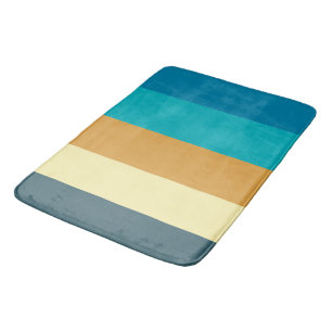 Tapis De Bain Or. Bandes bleues et turquoise
