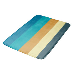 Tapis De Bain Or. Bandes bleues et turquoise