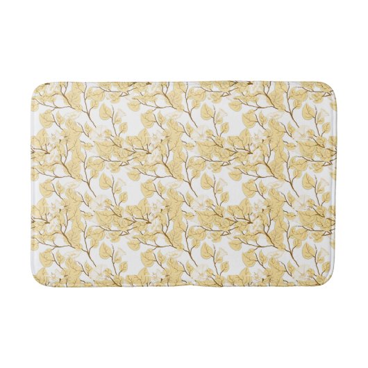 Tapis De Bain Or Blanc Matin Fleur de gloire (Devant)