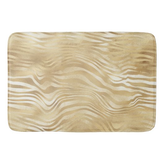 Tapis De Bain Or Blanc Ombre Zebra (Devant)