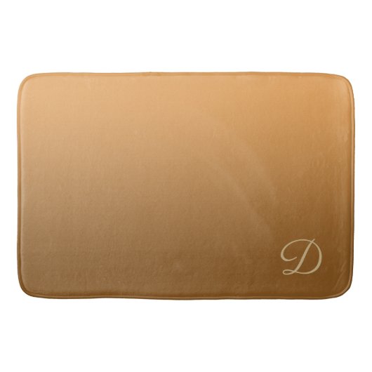 Tapis De Bain Or dégradé élégant avec monogramme personnalisé (Devant)
