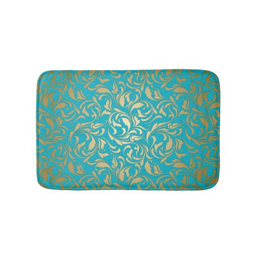 Tapis De Bain Or Dégradé Floral Damask (Devant)