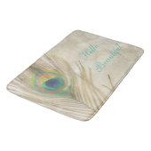 Tapis De Bain Or Exotic Peacock Feather Glam Élégant Chic (Angle)