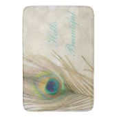 Tapis De Bain Or Exotic Peacock Feather Glam Élégant Chic (devant Vertical)