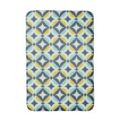 Tapis De Bain Or géométrique et motif bleu (Devant (Vertical))