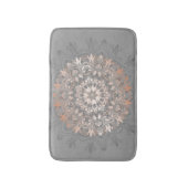 Tapis De Bain Or Gris Et Rose | Floral Mandala (Devant (Vertical))
