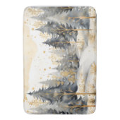 Tapis De Bain Or lunaire et gris hiver dans les bois (devant Vertical)