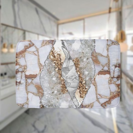 Tapis De Bain Or Luxe Elegant Liquid Texture