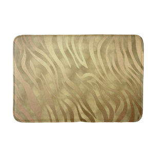 Tapis De Bain Or Luxe Luxueux Safari Jungle Zèbre Glamour