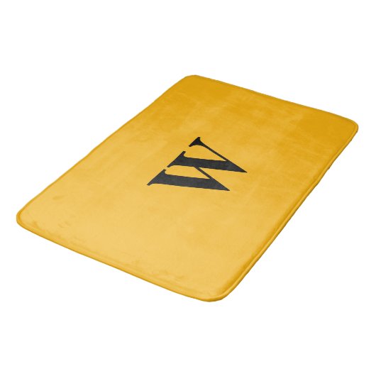 Tapis De Bain Or Mon Royal Noir Monogramme (Angle)