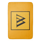 Tapis De Bain Or Monogramme Noir Géométrique (devant Vertical)