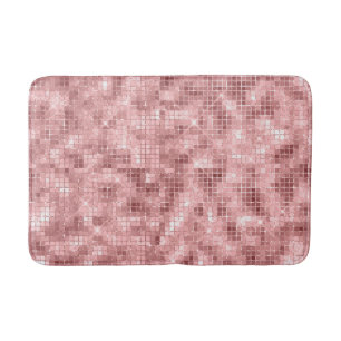 Tapis De Bain Or rose luxueux rose scintillant féminin