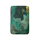 Tapis De Bain Or Turquoise Vert Agate Argent Abstrait (Devant (Vertical))
