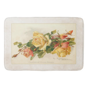 Tapis De Bain Or vintage et roses roses