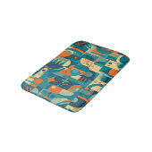 Tapis De Bain Orange and Teal Geometric Abstract (Angle)