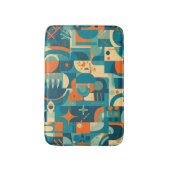 Tapis De Bain Orange and Teal Geometric Abstract (Devant (Vertical))