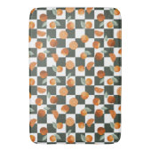 Tapis De Bain Orange Bliss Dark Turquoise Checkers (devant Vertical)
